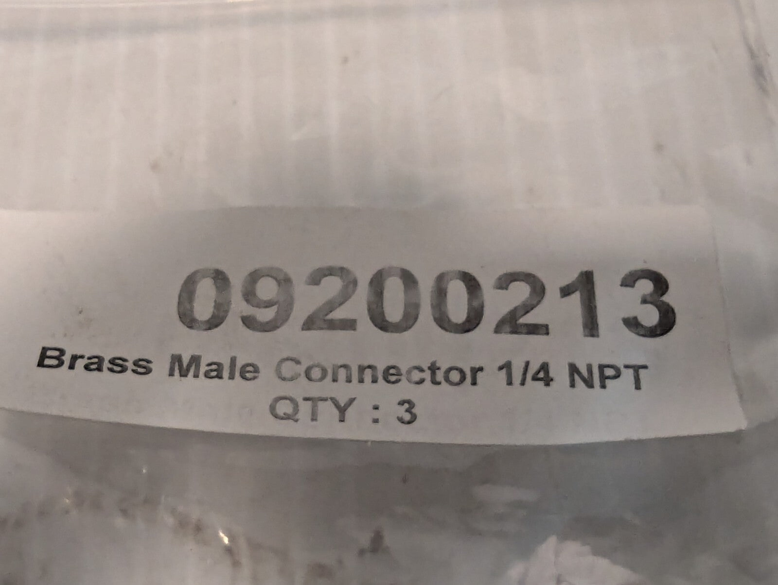 09200213 Brass Male Connector 1/4 inch NPT - Lot of 3