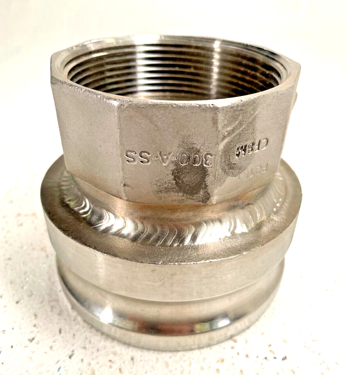 DIXON 4030-A-SS 316 Stainless Reducing Coupling 4" Male Adapter x 3" Female NPT