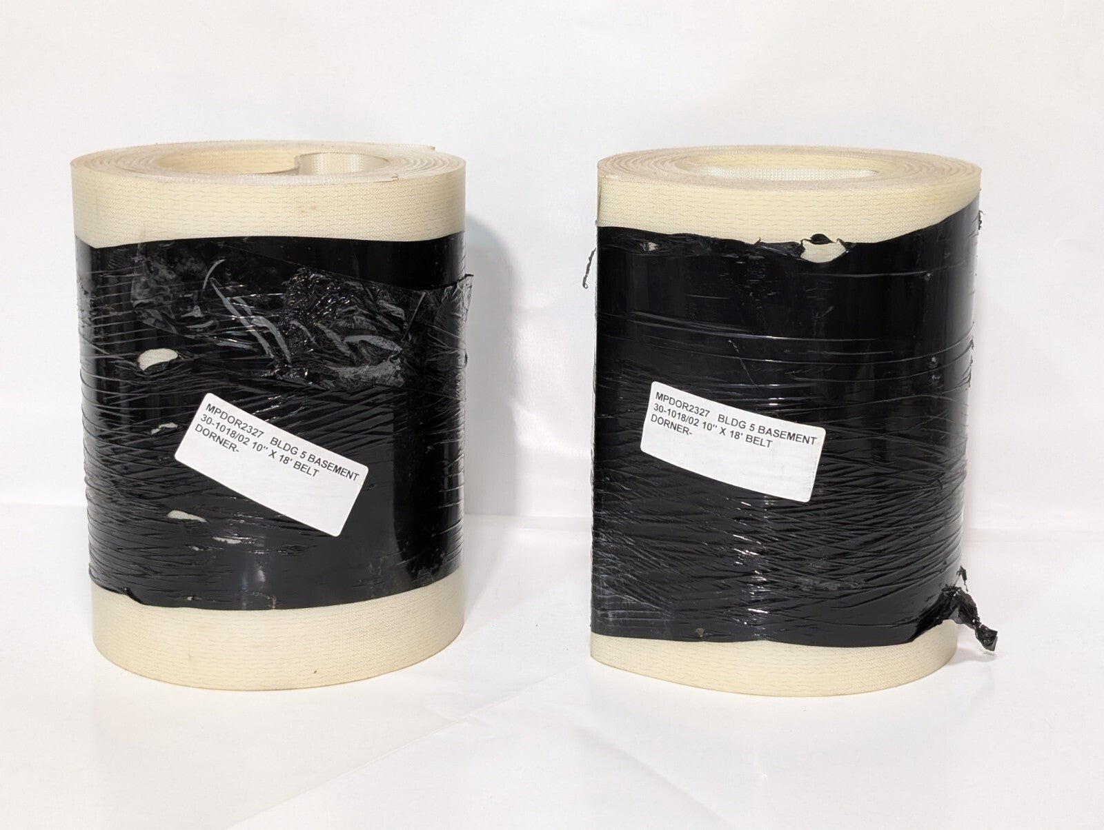 (2) Dorner 30-1018/02 10" x 18' ft Conveyor Belt White Continous MPDOR2327