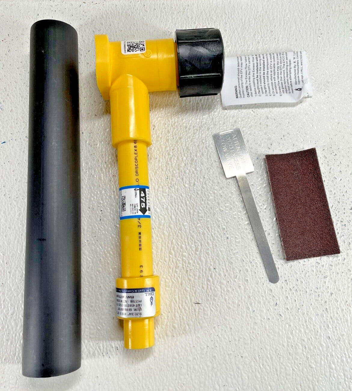 Molded MDPE Std Gas Tapping Tee 8" IPS x 1/2" CTS w/ LYCO Excess Flow Valve EFV