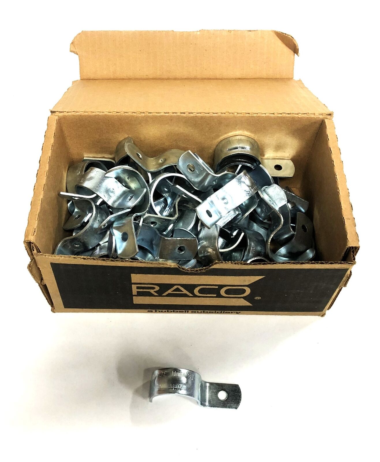 Hubbell Raco 1 Inch Steel Rigid Push-On Strap Conduit Clamp 1334 [Lot of 55] NOS