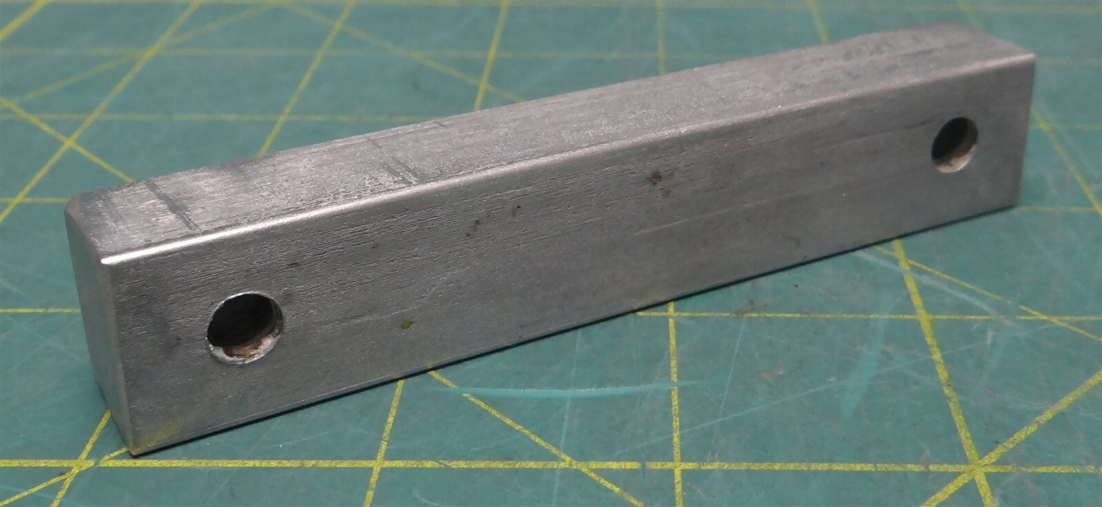 Stainless Steel Bar w/ Two Holes 4in L 0.75in W 0.6in H 0.24in ID 7 5/8oz Weight