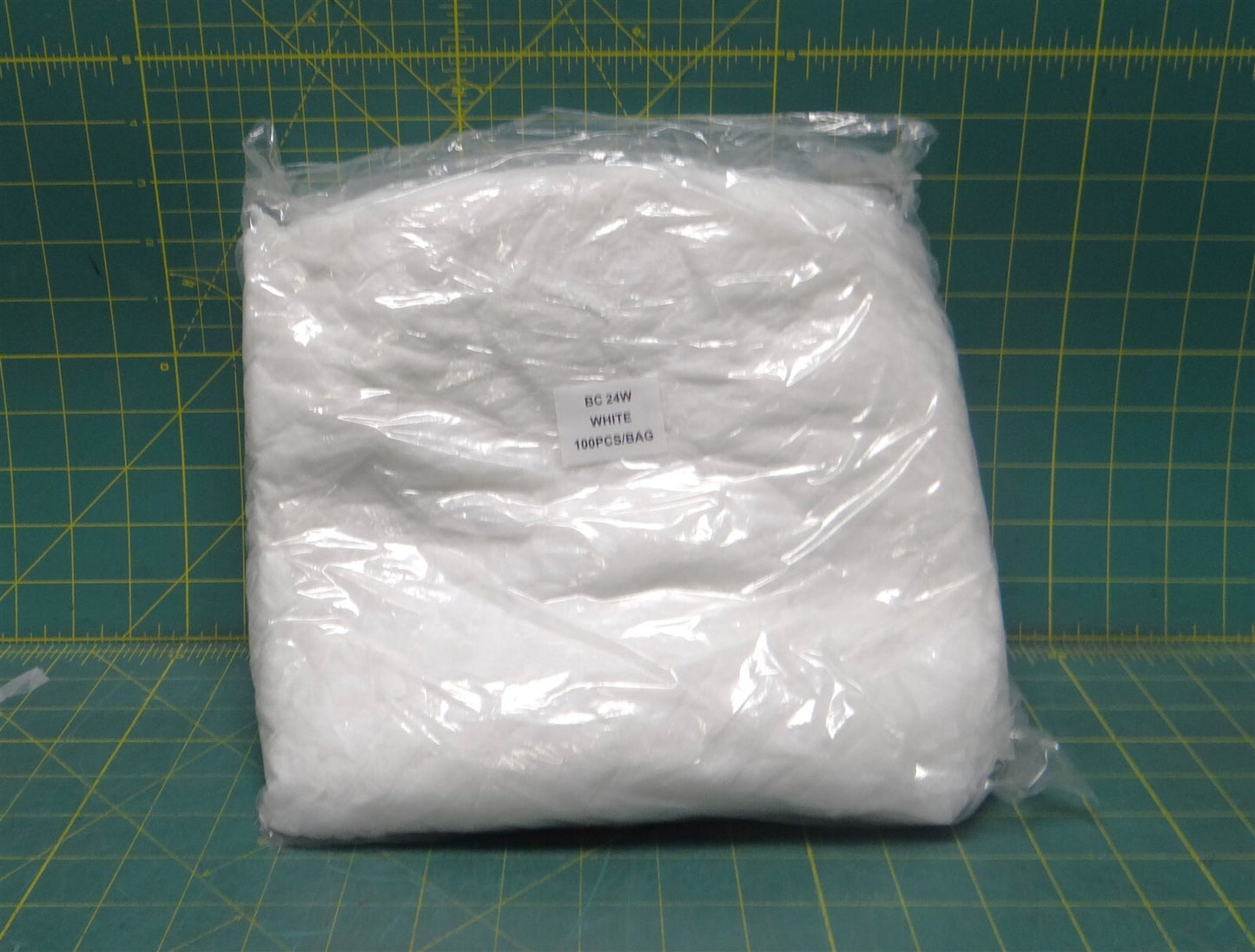(Box of 100) Cordova BC24W/10 White Polypropylene Bouffant Cap, 24" Diameter