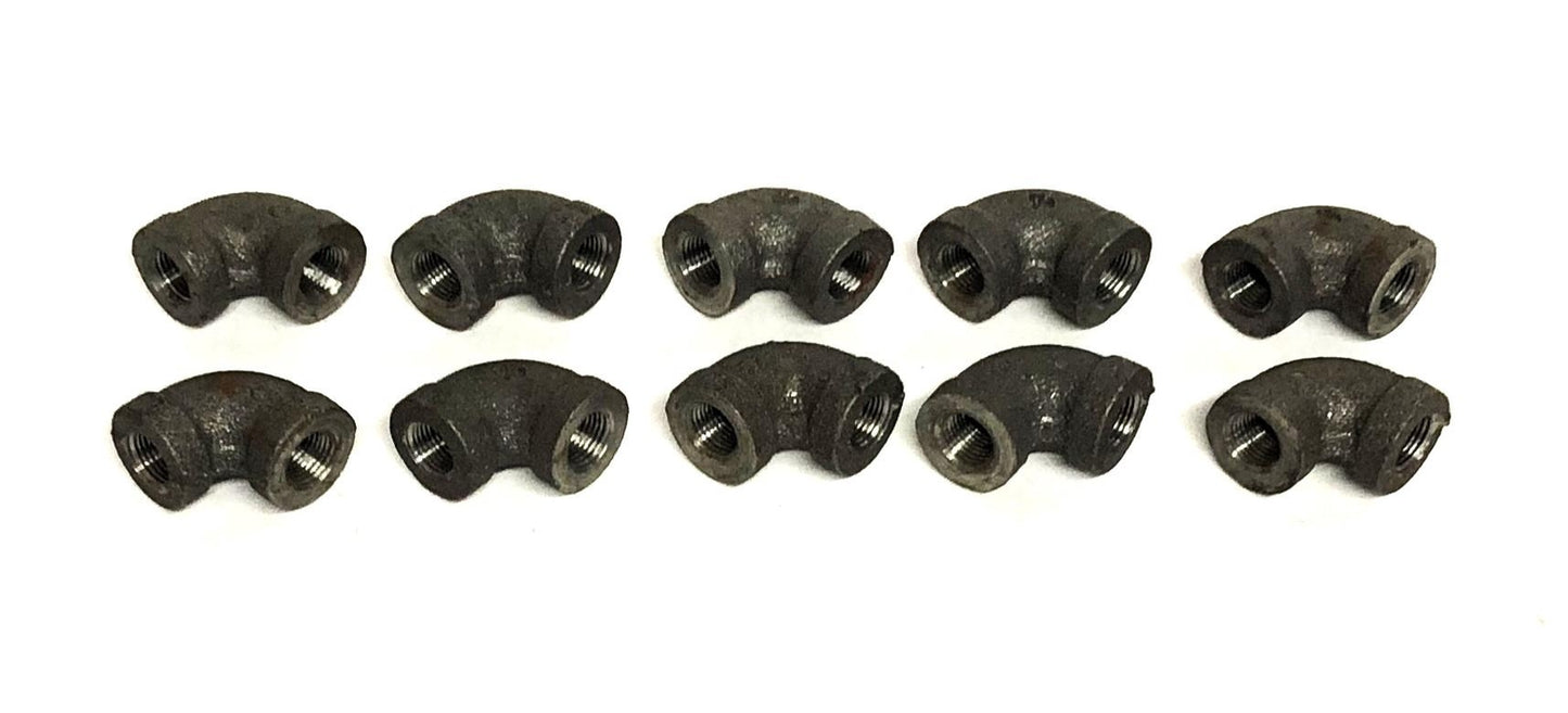 Unbranded 90 Deg Female Threaded Elbow Fitting 1/8 Inch [Lot of 10] NOS