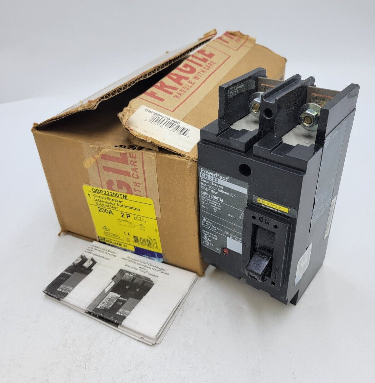 Square D QBP22200TM Bolt-On Circuit Breaker 200A 240V 2P 1PH Type Q2MB QB 200