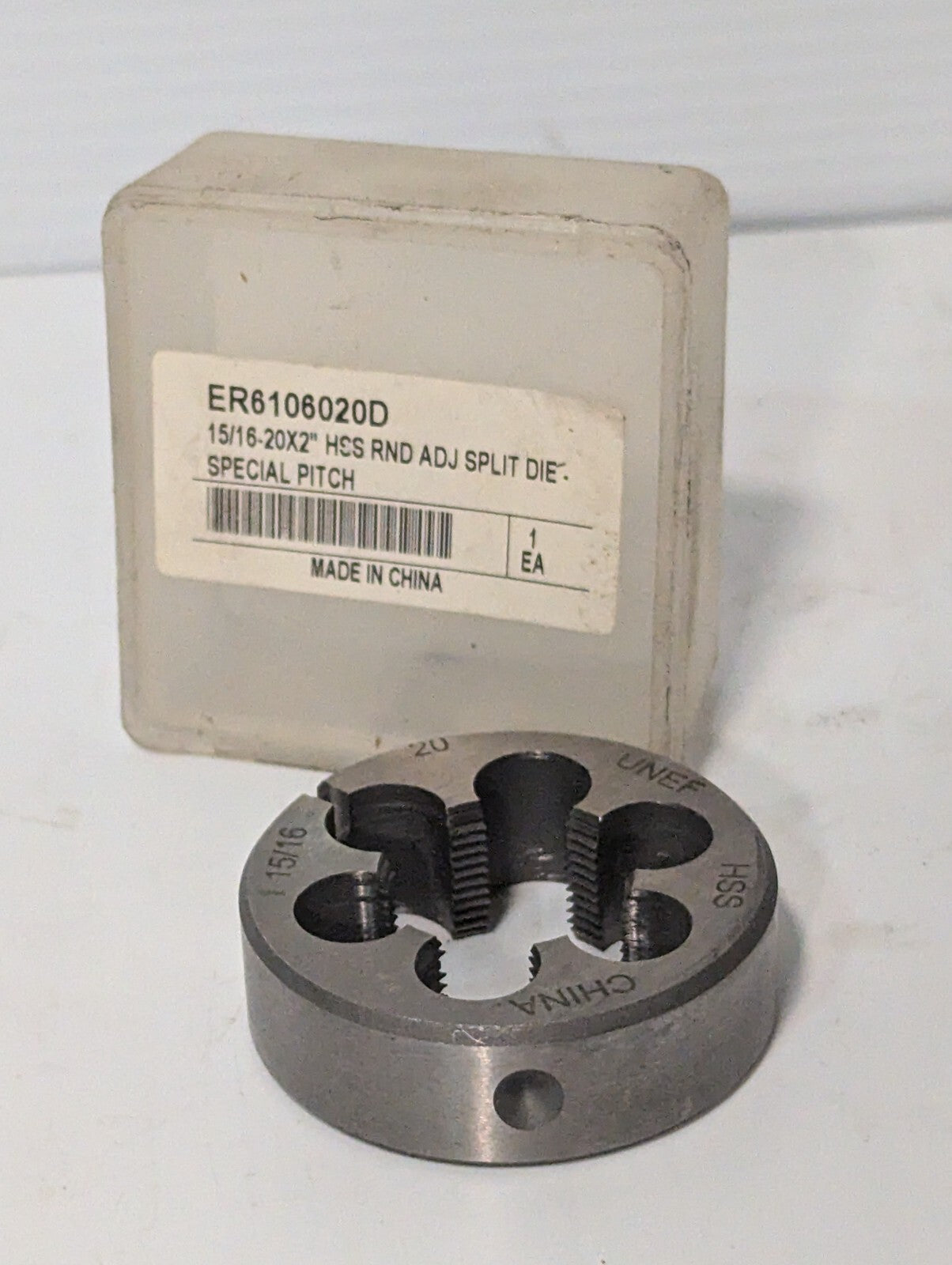 ER6106020D 15/16-20 HSS Special Pitch Round Die, 20 pitch, 15/16-20 die thread