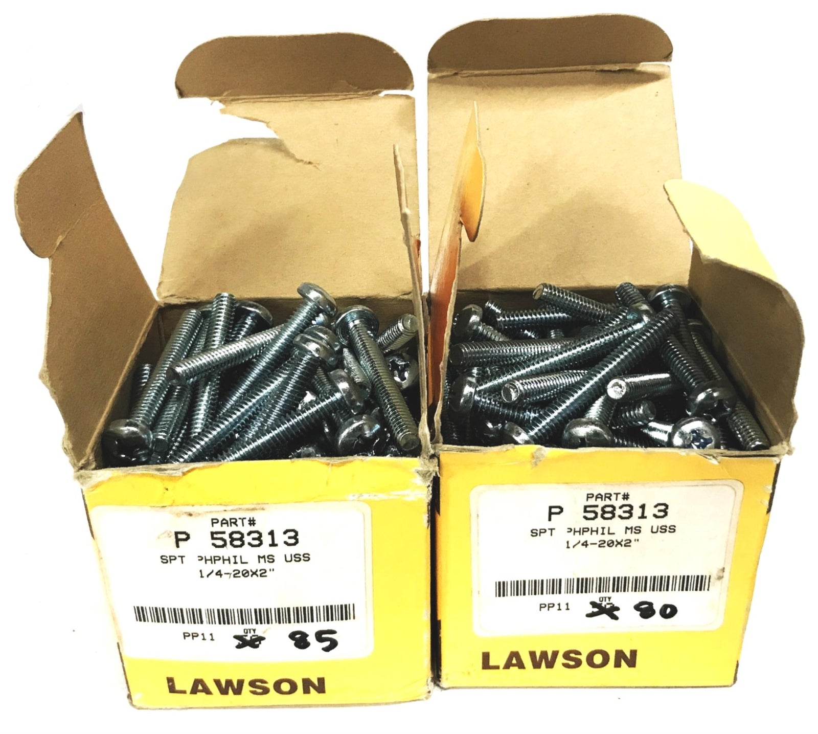 Lawson 1/4-20 x 2 inch Philips Pan Head Machine Screw P58313 [Lot of 165] NOS