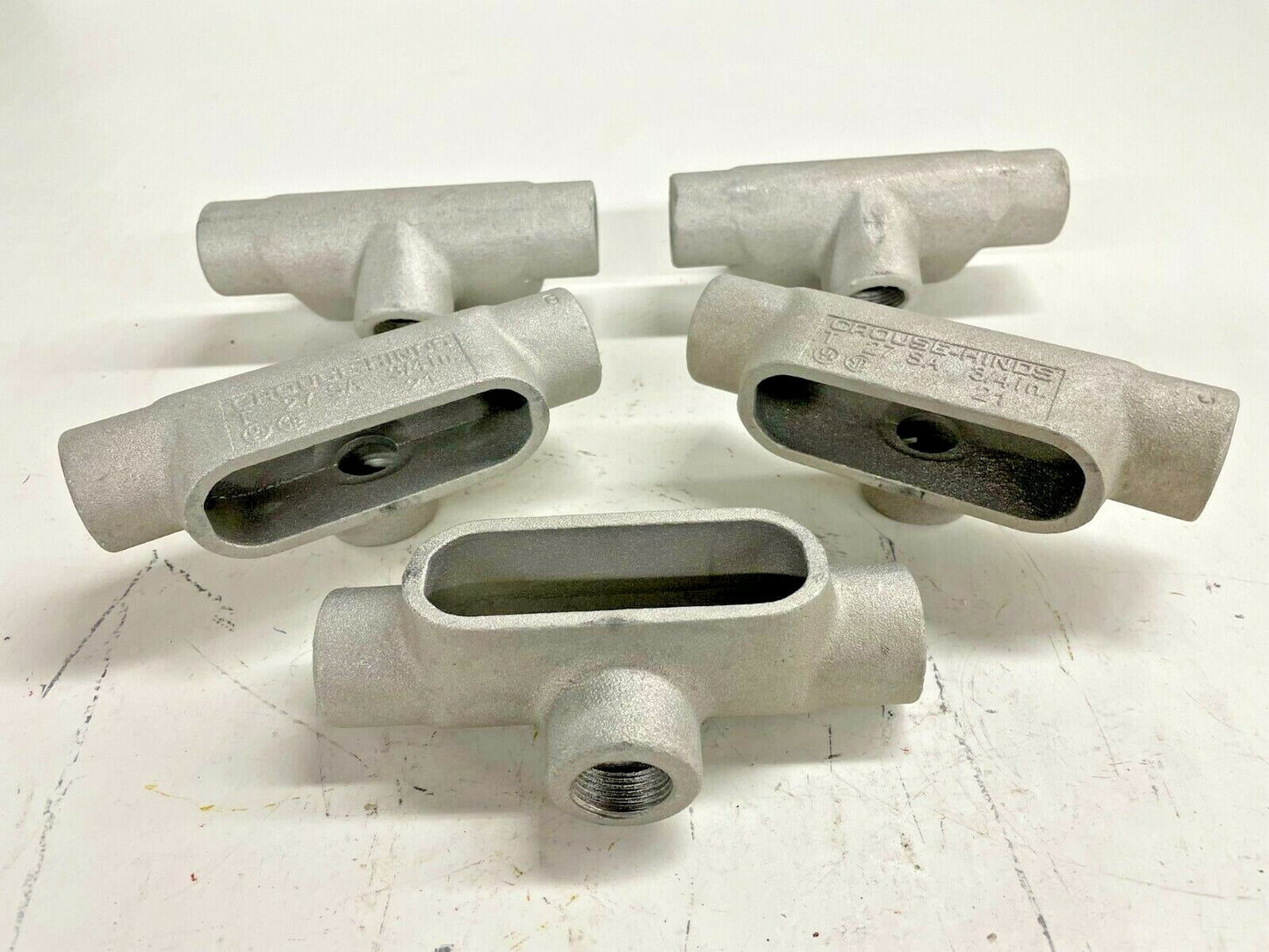 T27 SA Eaton Crouse-Hinds 3/4" Form 7 Aluminum Conduit Outlet Body (Lot of 5)