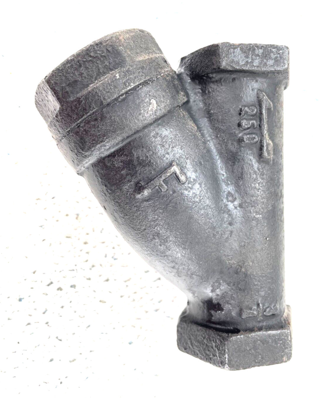 Y Strainer 3/4" NPT Cast Iron 250-PSI SWP w/ 1/2" NPT Blow-Off 3/64" Perf Screen