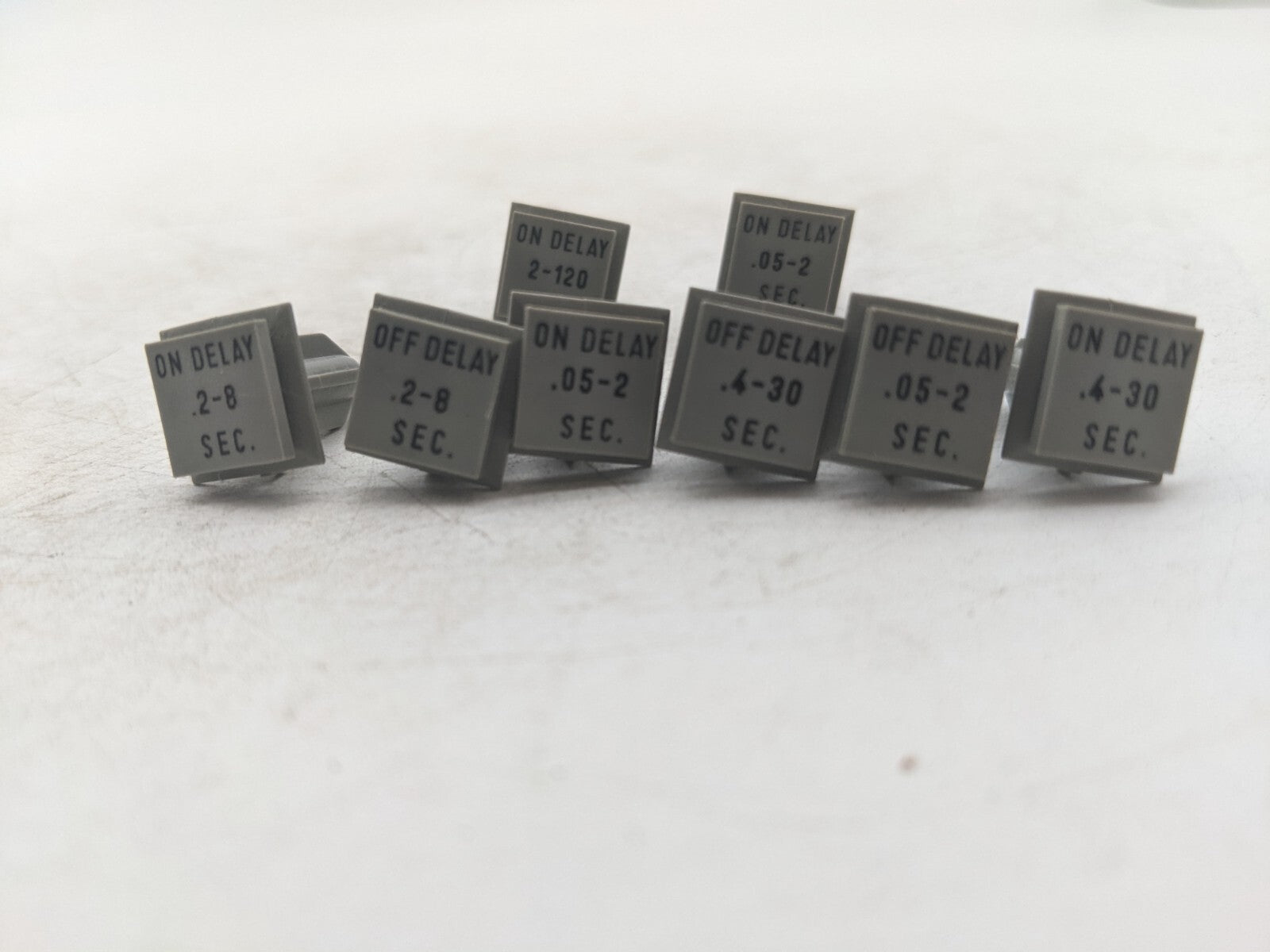 Pack of 8 Allen-Bradley 40290-106-51 Program Key Set Gray On-Delay & Off Delay