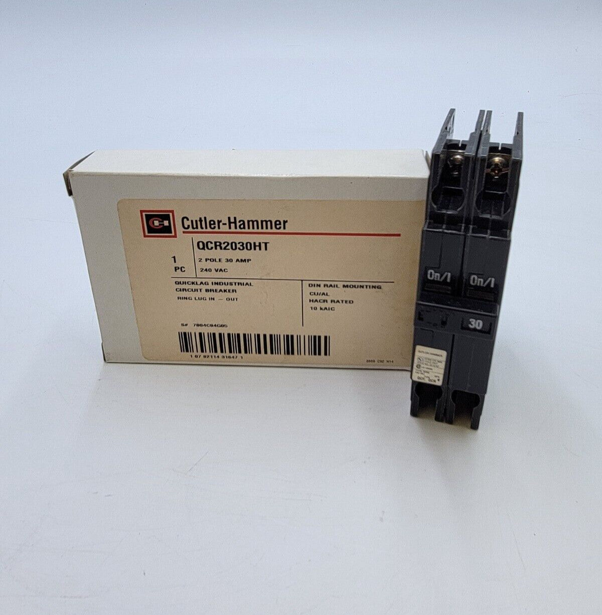 Cutler-Hammer QCR2030HT Circuit Breaker 30A 2P 240V 1PH QCR 30 Amp 2 Pole 10kA