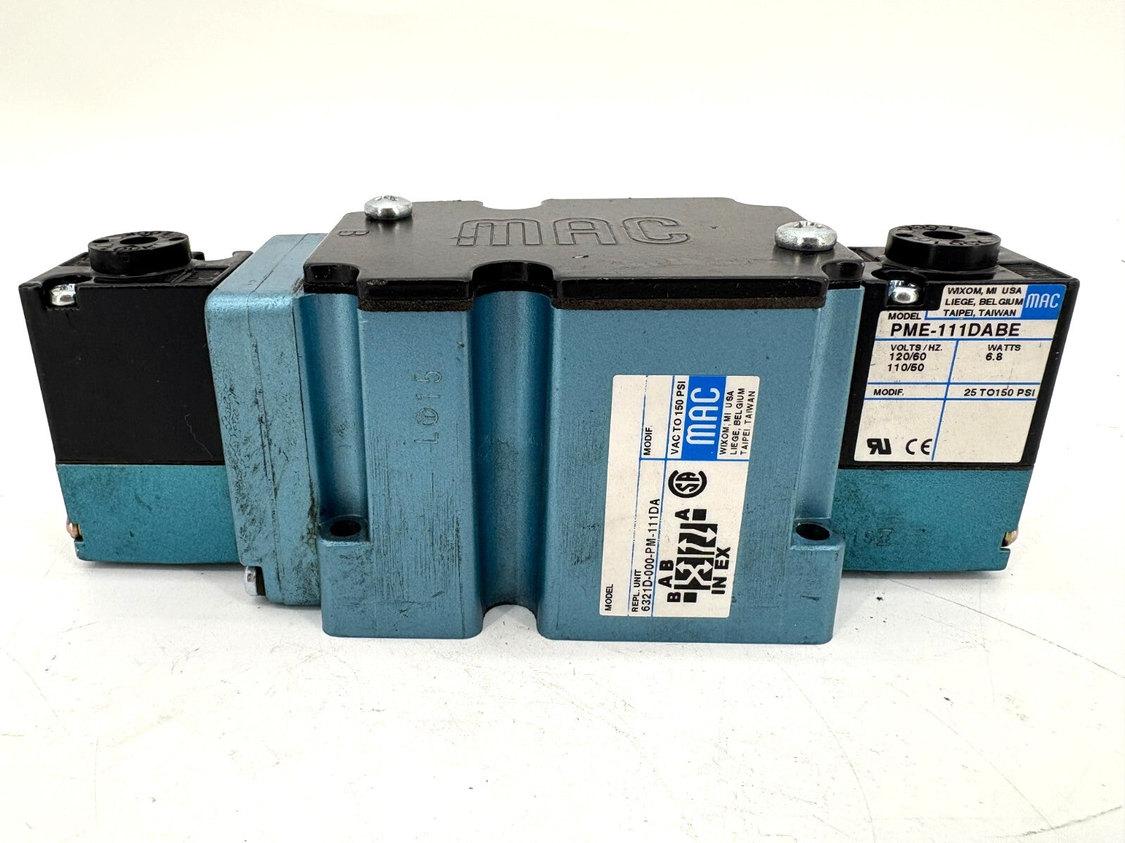 New MAC Valves 6321D-000-PM-111DA Solenoid Valve 120V - No Gasket No Box