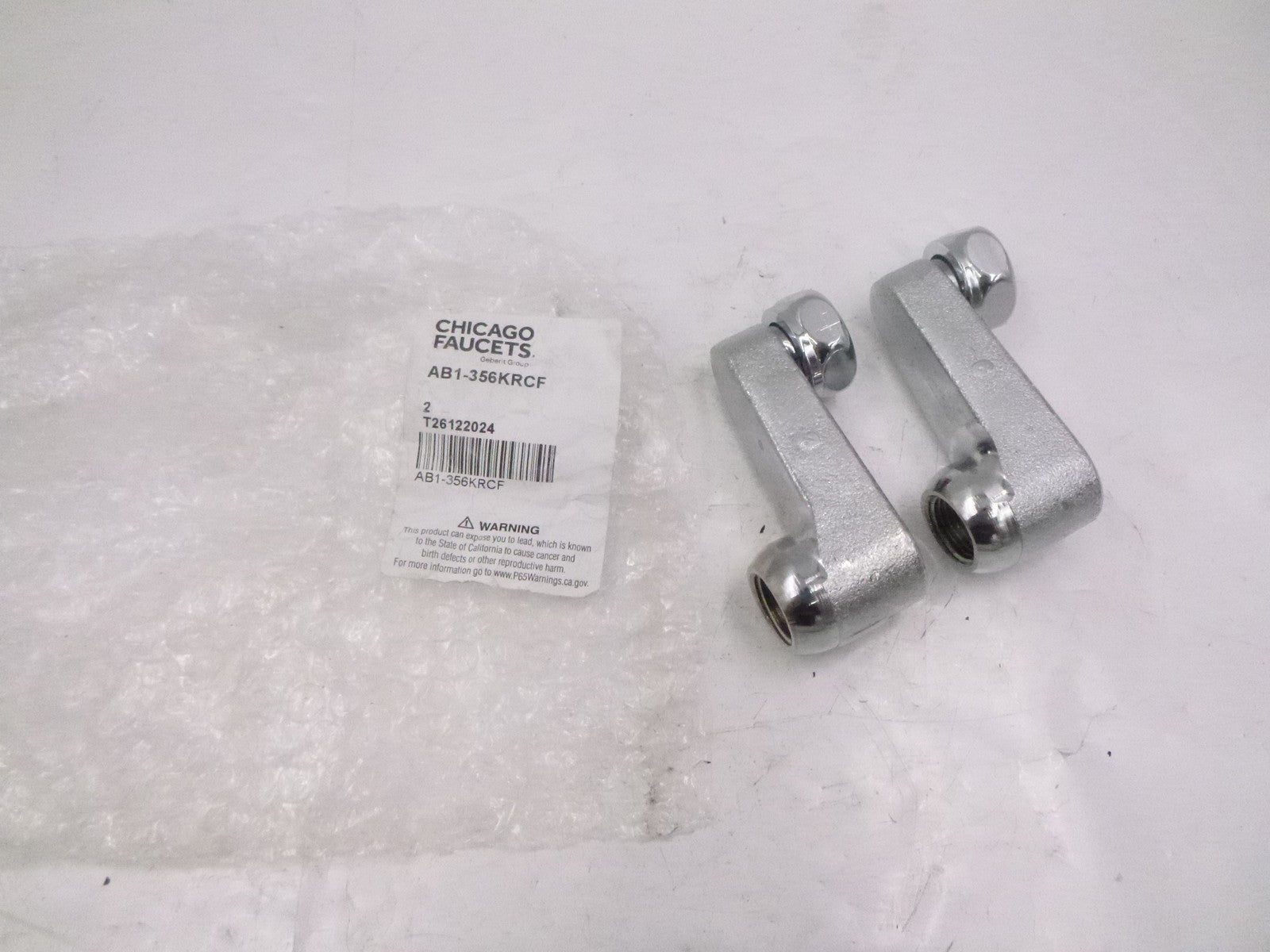 2 Pack Chicago Faucets AB1-356KRCF Offset Apply Kitchen Faucets 1" x 3/4"