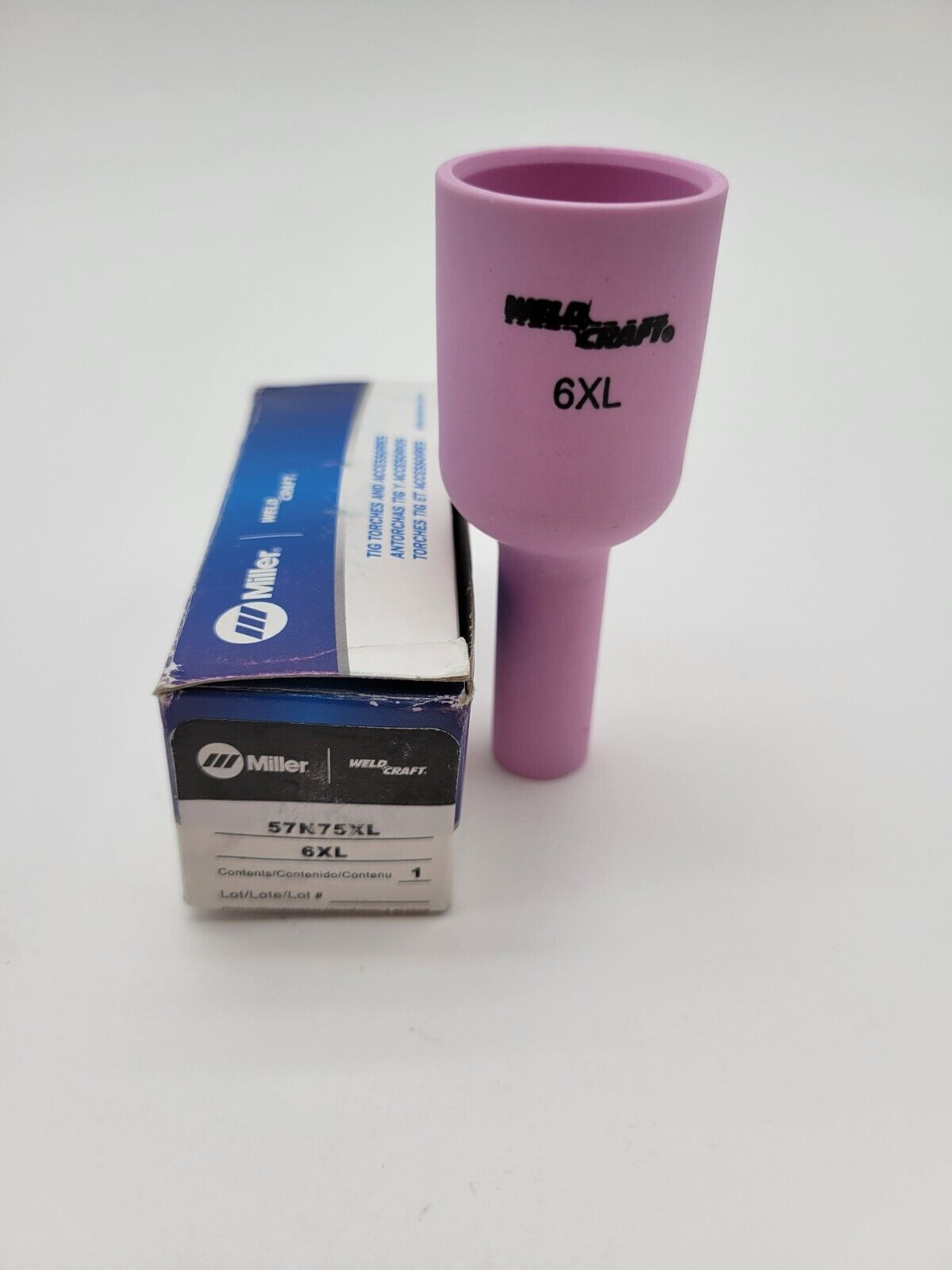Miller 57N75XL X-Long Alumina Large Gas Lens Nozzle	#6 3/8" TIG Welding NOS