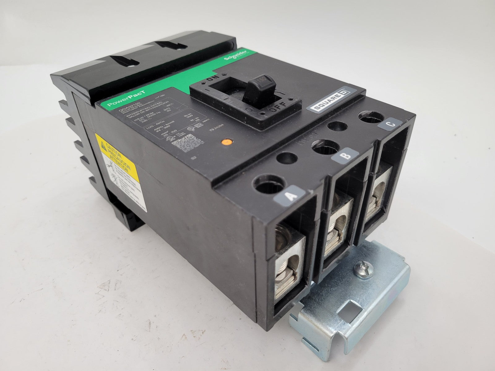 Square D QGA32150 PowerPact I-Line Circuit Breaker 150A 3P 240V Green