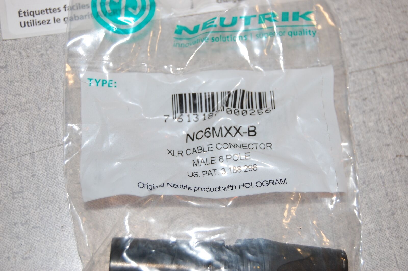 Neutrik NC6MXX-B Plug, XLR, Black, 6 Pole (Pack of 8) 