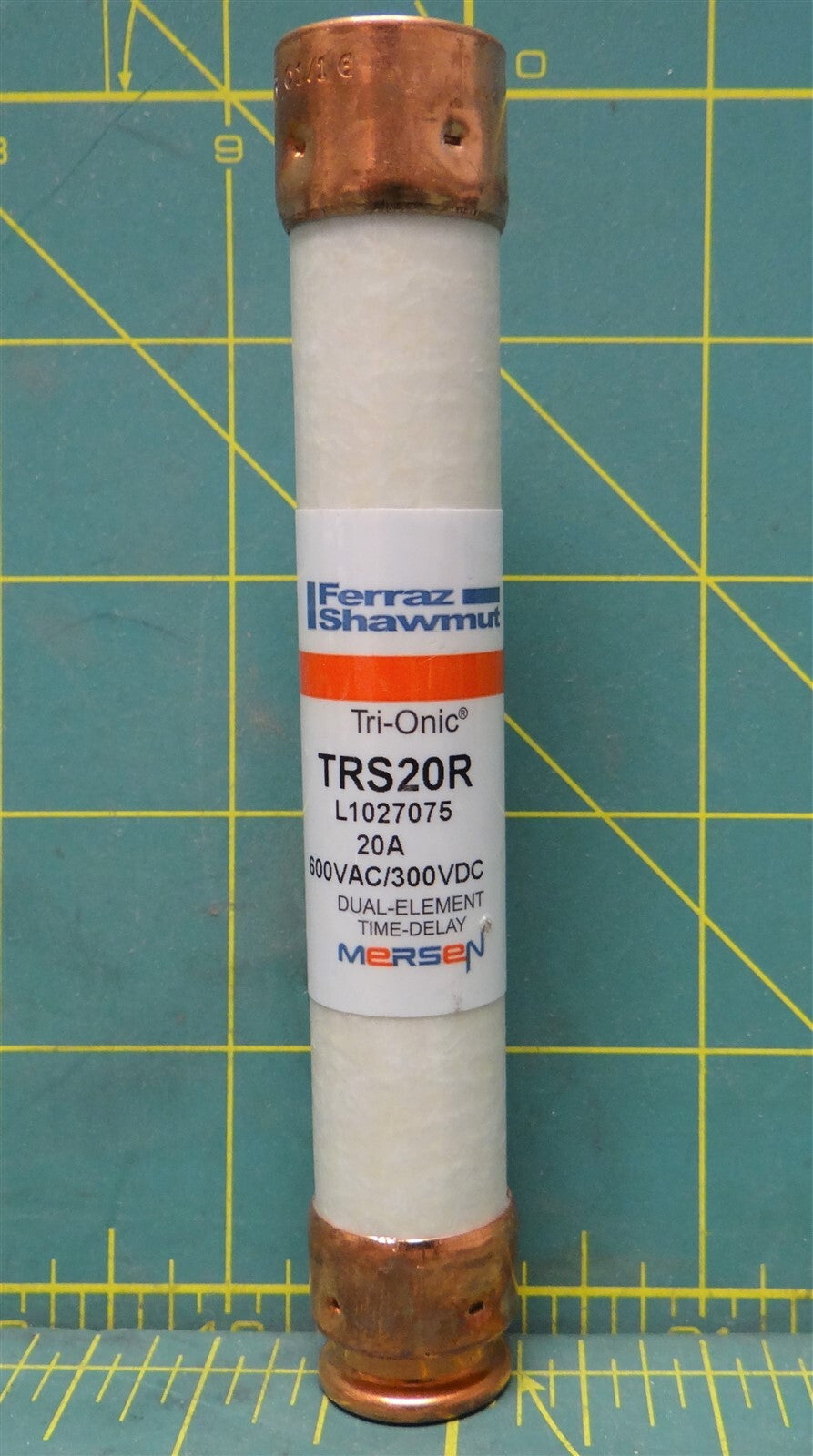 Ferraz Shawmut Tri-Onic TRS20R 20A, 600VAC/300VDC Dual Element Time-Delay Fuse