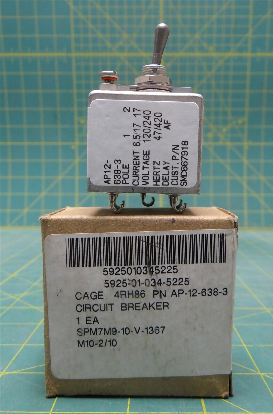 Sensata Technologies/AIRPAX Circuit Breaker P/N AP-12-638-3 NSN 5925-01-034-5225