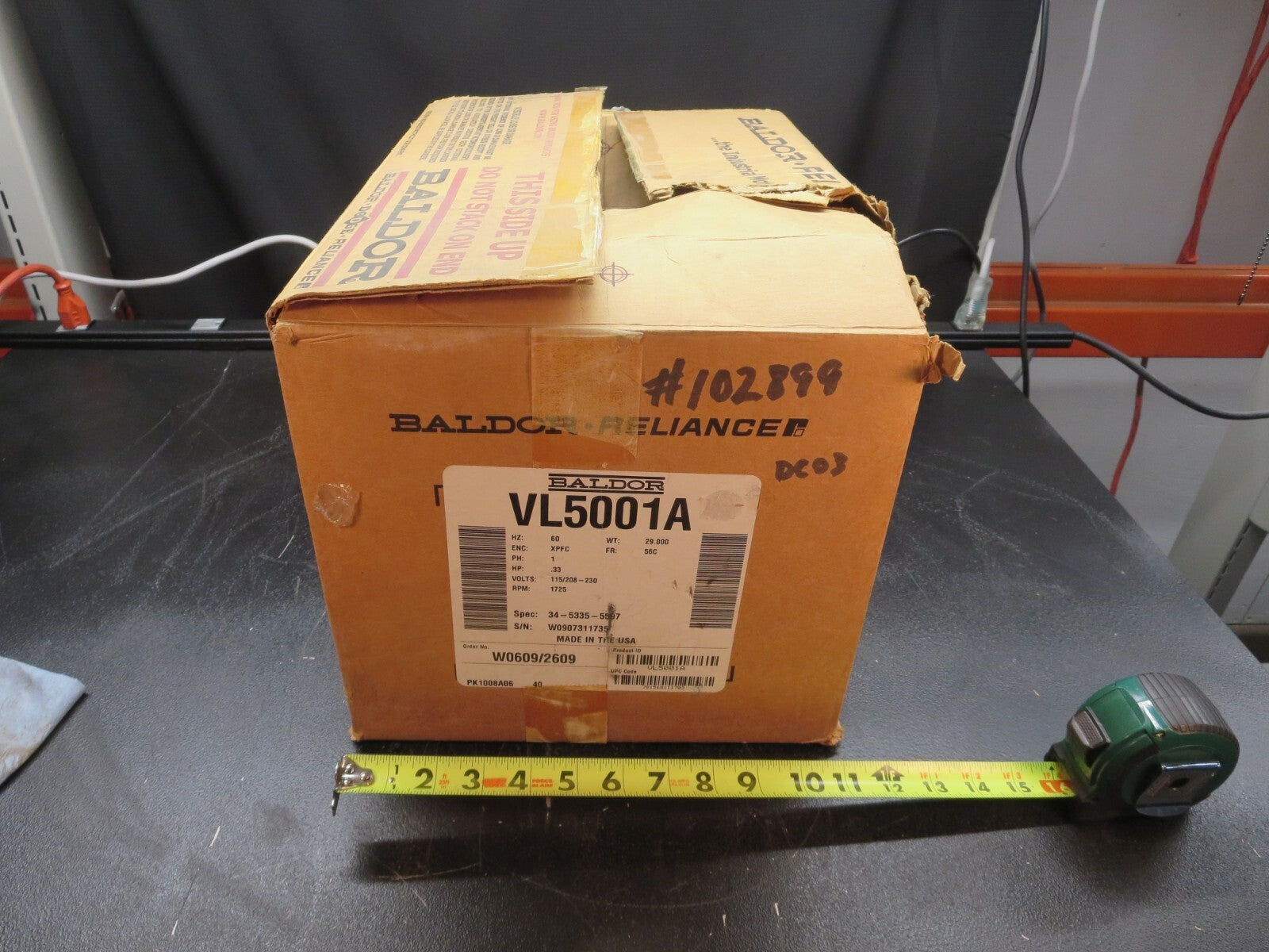 Baldor/Reliance, VL5001A, Electric Motor, 1/3 HP, 115-208/230 VAC, 60 HZ, 1 PH