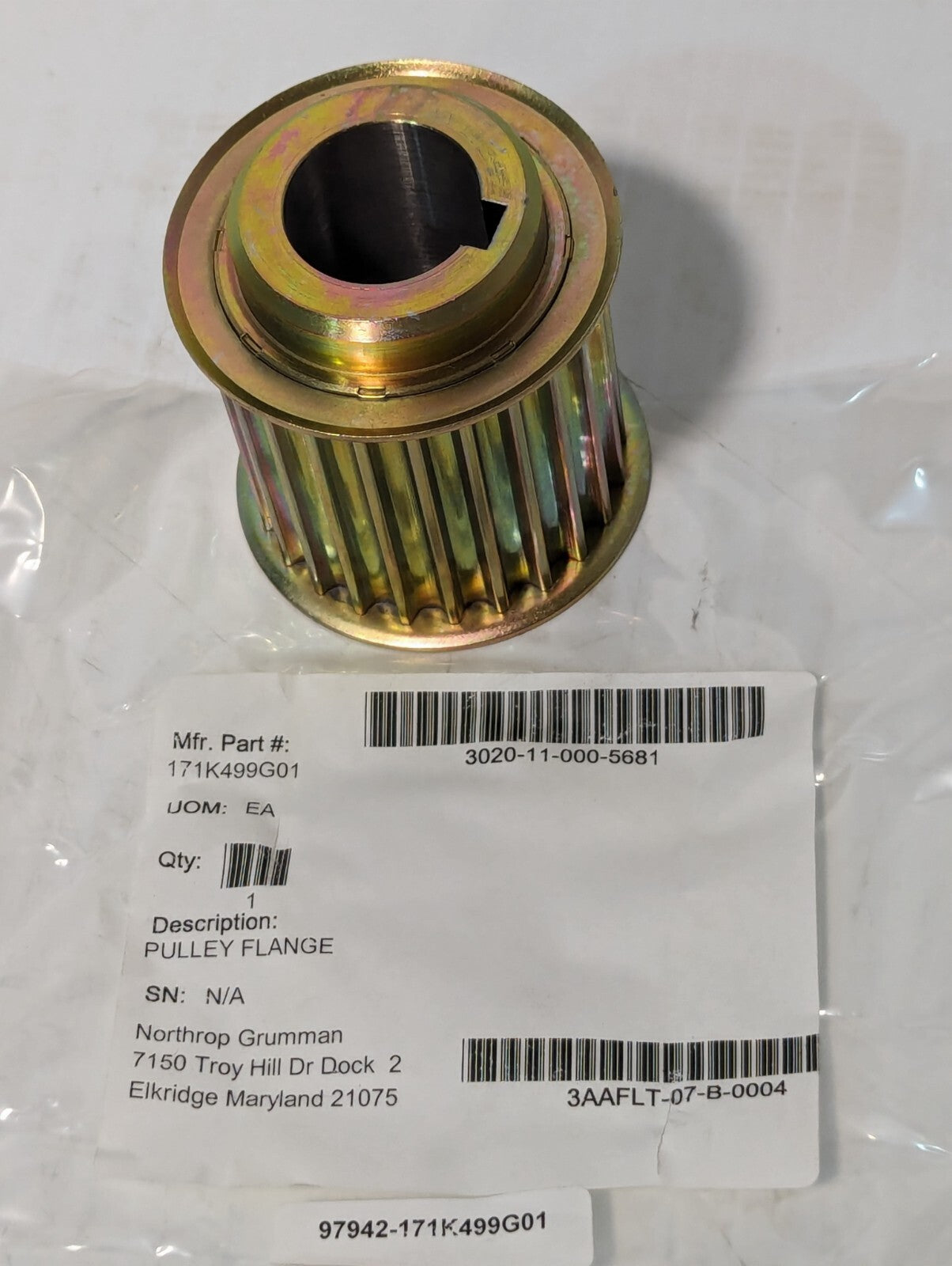 Northrop 171K499G01 Synchronous Pulley Double Belt Flanged