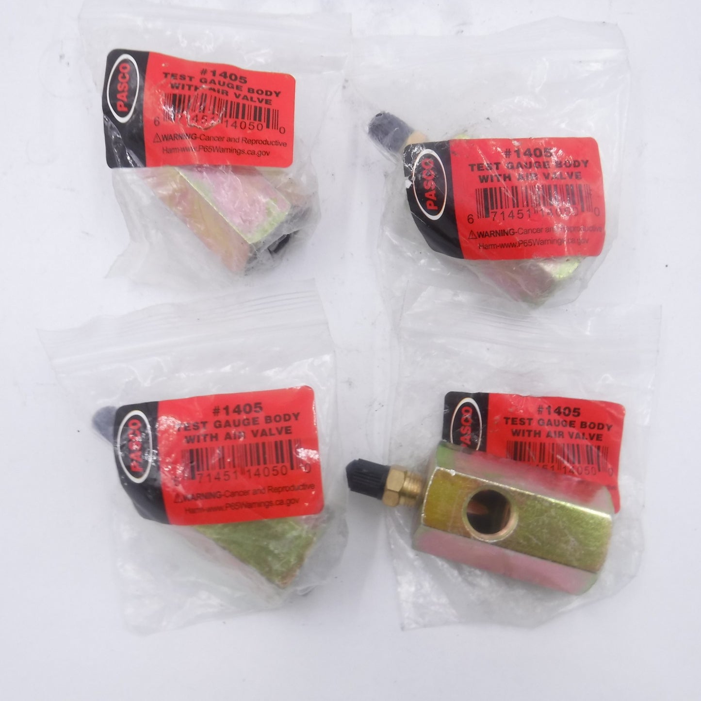 4 Pack Pasco 1405 2-1/2" Air Test Gauge-Body with Air Valves