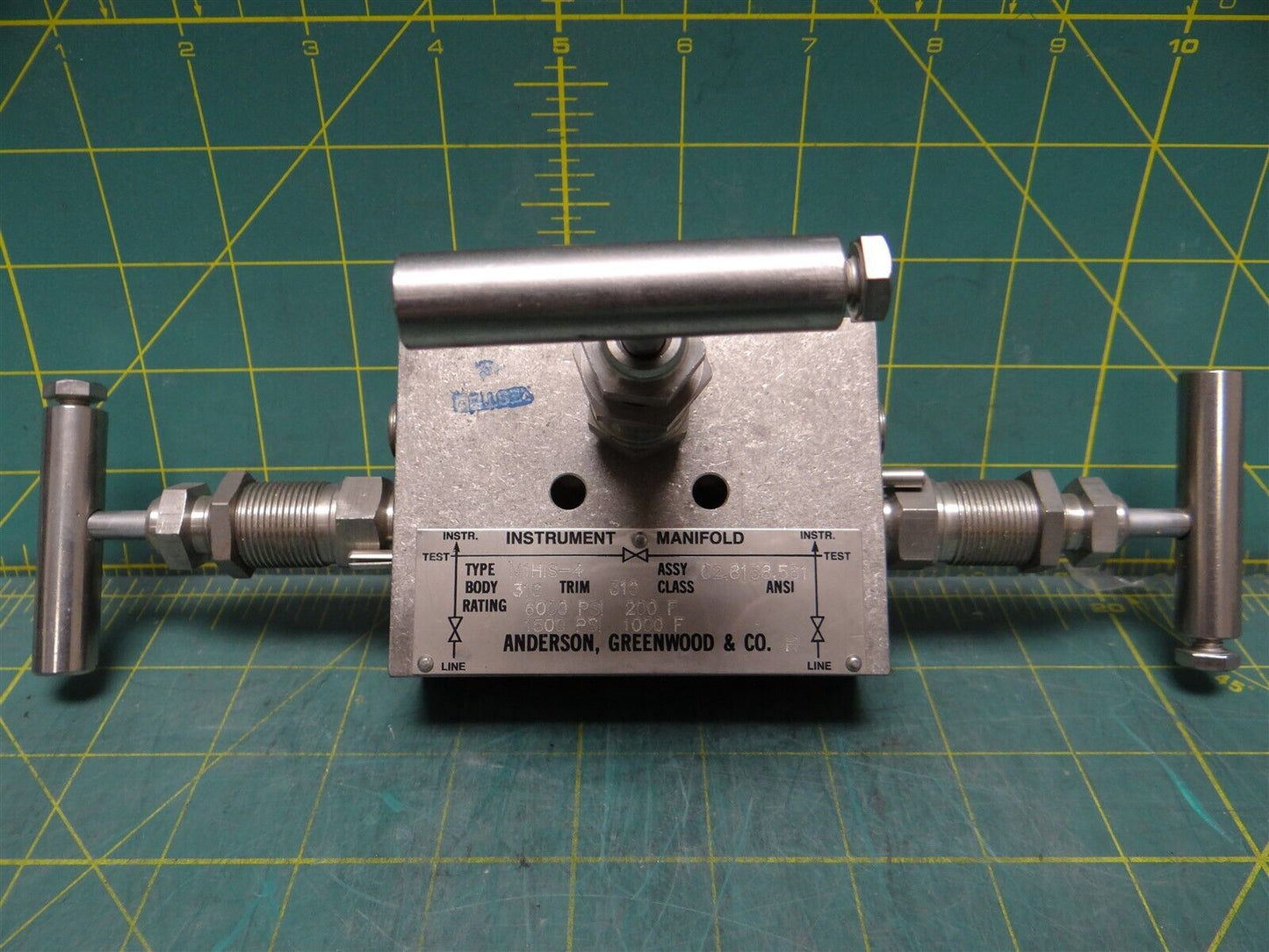 Anderson, Greenwood & Co 3 Valve Instrument Manifold PN: M1HIS-4 Stainless Steel