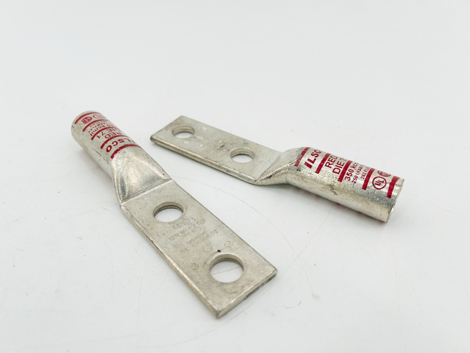 New Lot of 2 Ilsco CLND-350-12-134 Copper Compression Lug 350KCMIL 1/2" 2 Hole