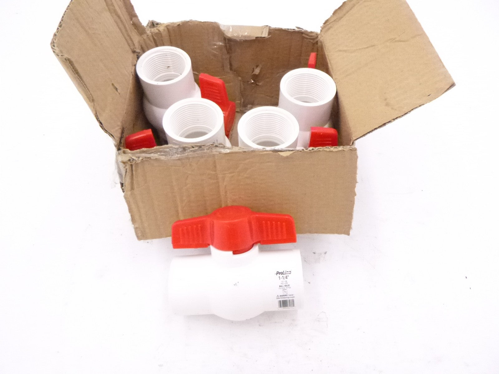 5 Pack Proline 107-136 1-1/4" PVC Sch 40 Threaded Ball Valve