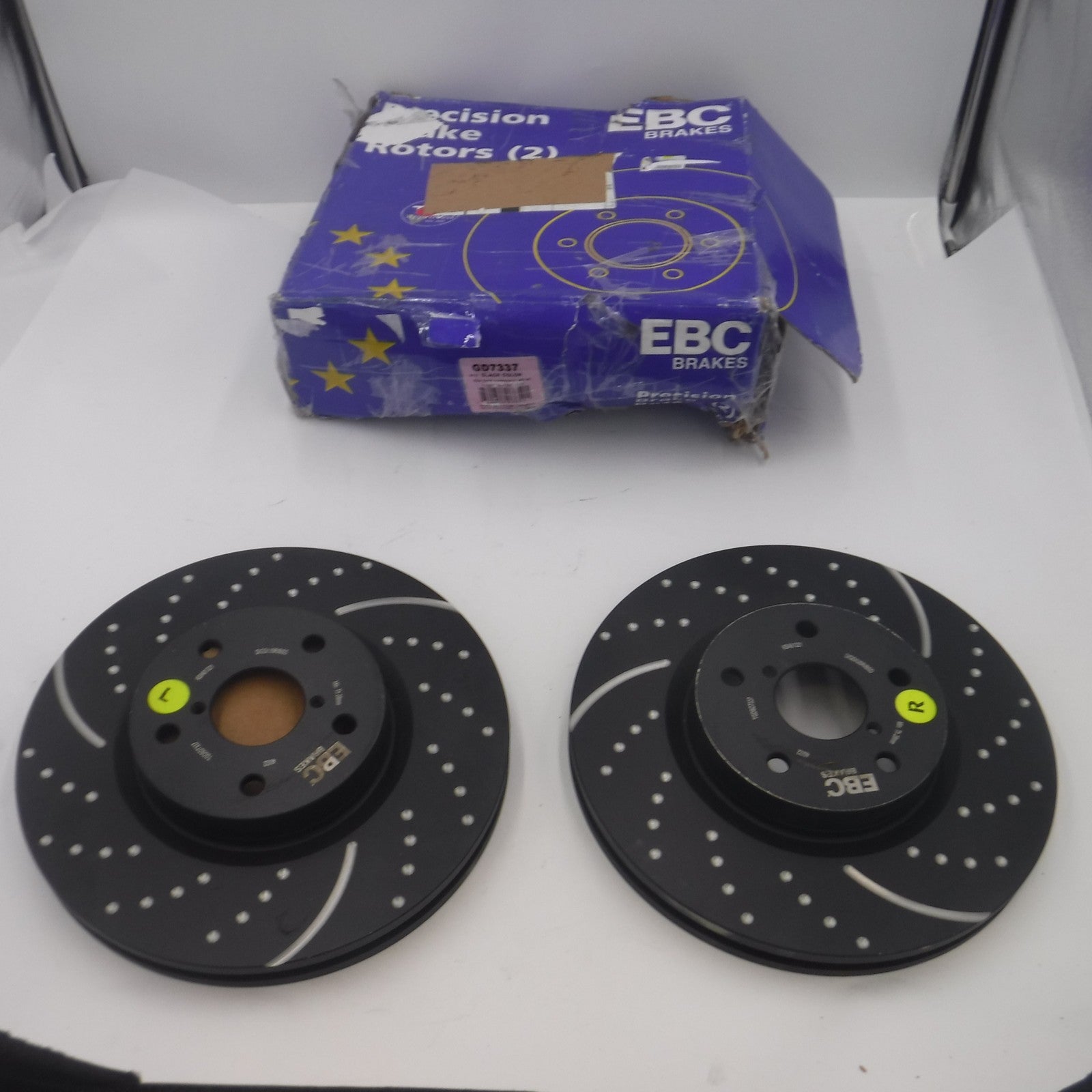 Pair of EBC Sport Front Brake Rotors GD7337 Fits 2015-2021 Subaru WRX AWD