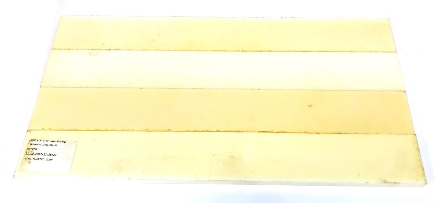 King Plastic Co. Beige 3/4 inch x 3 inch x 24 inch Plastic Strip [Lot of 4] NOS