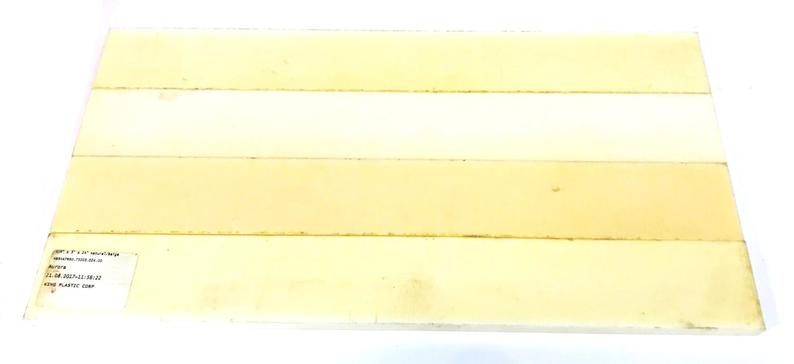 King Plastic Co. Beige 3/4 inch x 3 inch x 24 inch Plastic Strip [Lot of 4] NOS