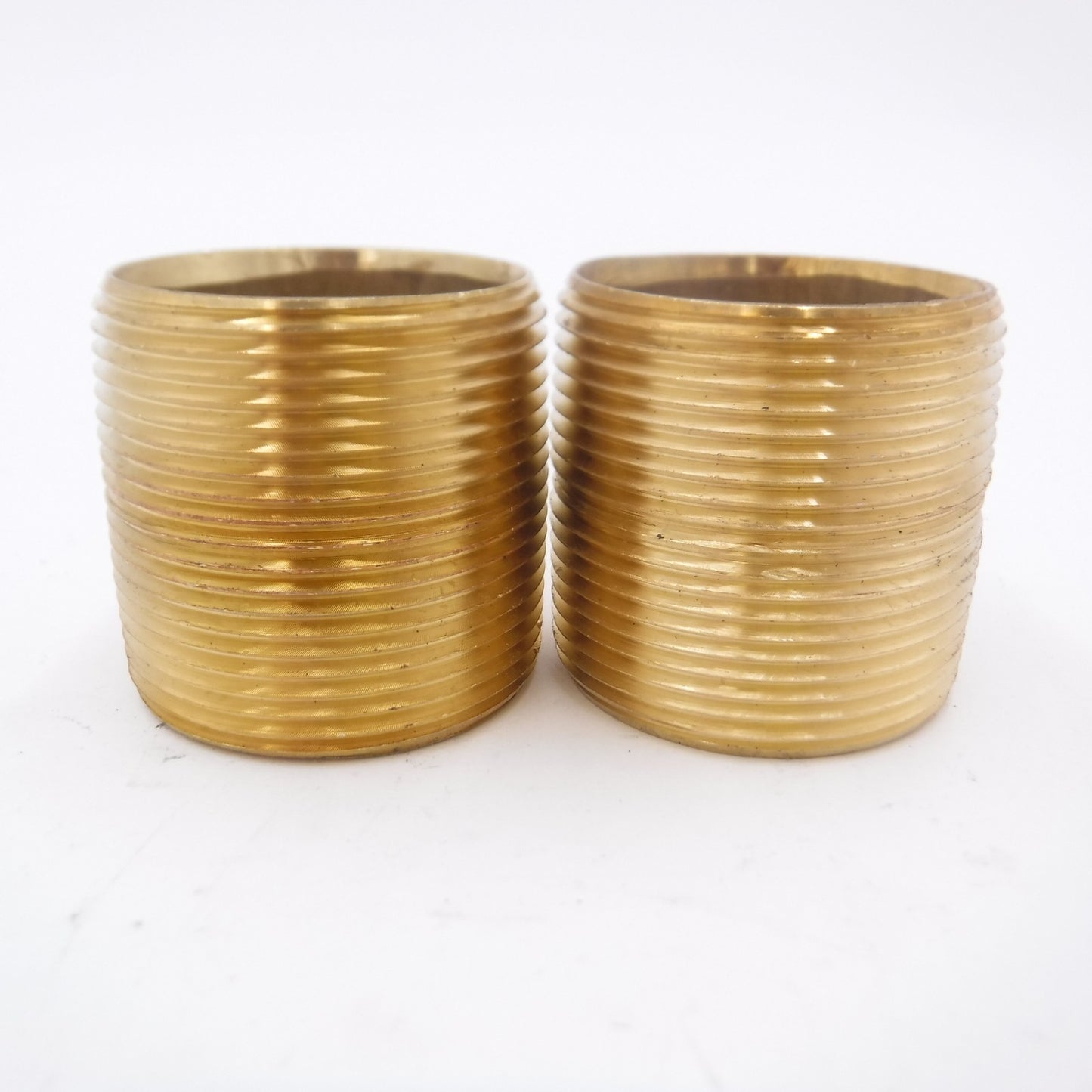 2 Pack 1-1/2" Close Brass Pipe Nipple BRN150
