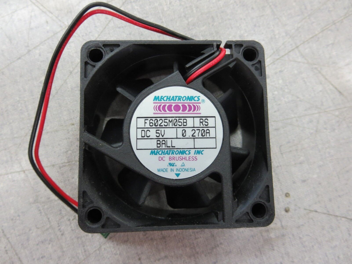 Mechatronics F6025M05B RS, DC Brushless Fans (5VDC, 0.270A) Lot of 5