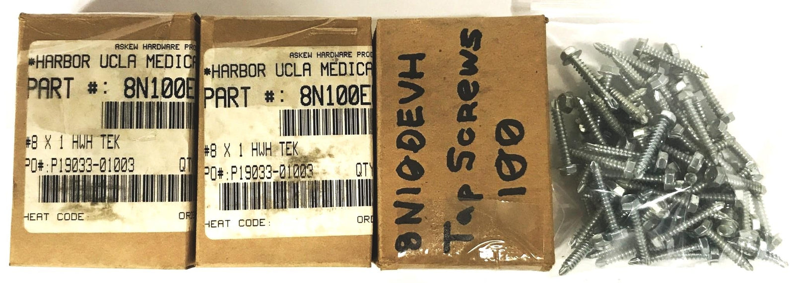 Askew Hardware #10 x 1 inch Self-Drilling Hex Washer Tap Screws [Lot of 375] NOS
