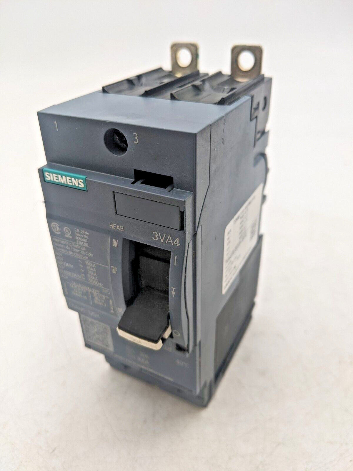 Siemens 3VA4130-6ED24-0AA0 Bolt-On Circuit Breaker 30A 480V 2P 1PH 125H 480 Volt