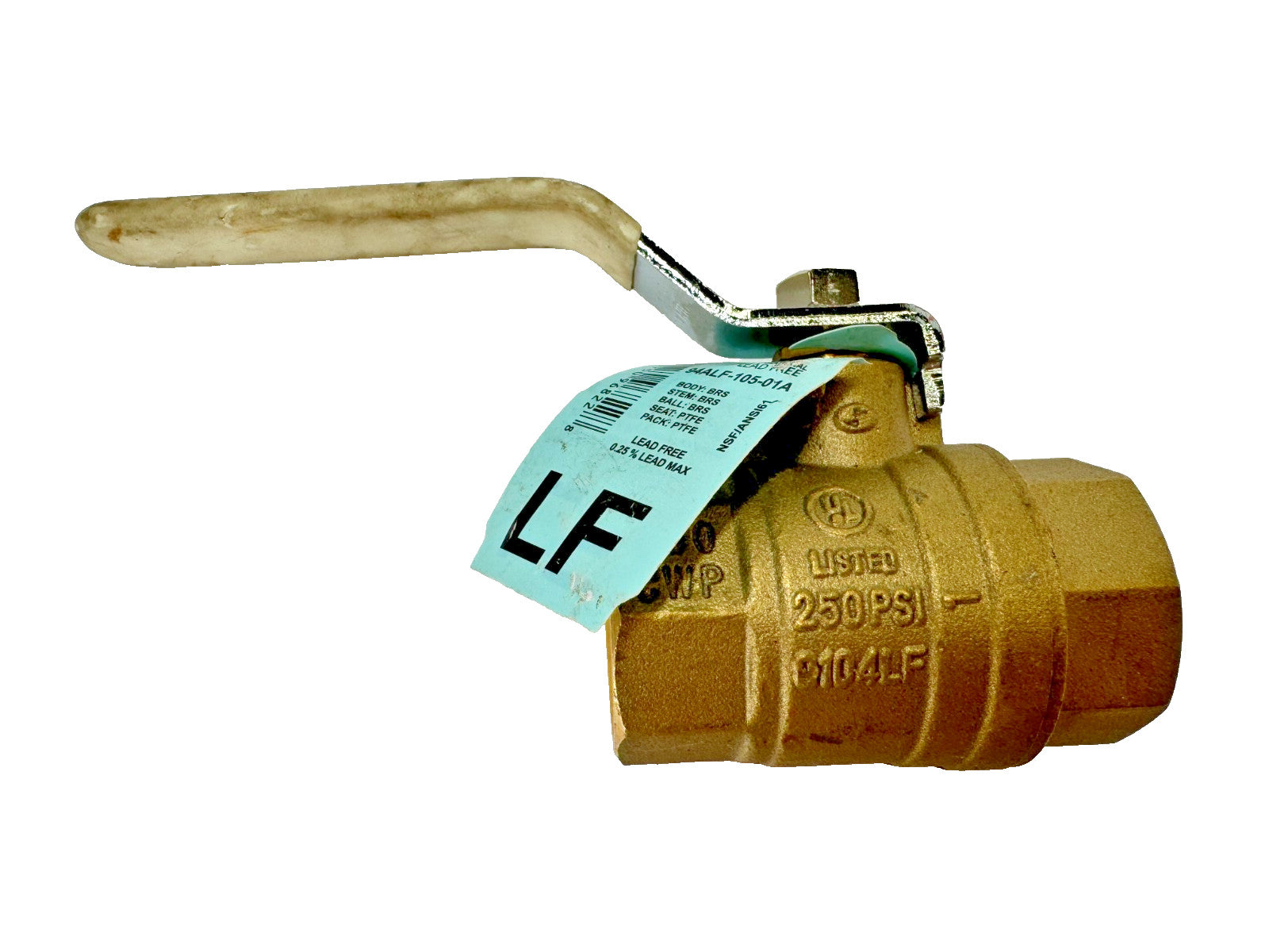 Apollo 94ALF-105-01A  1" NPT Lead Free Brass Ball Valve, Full Port 600-psi CWP
