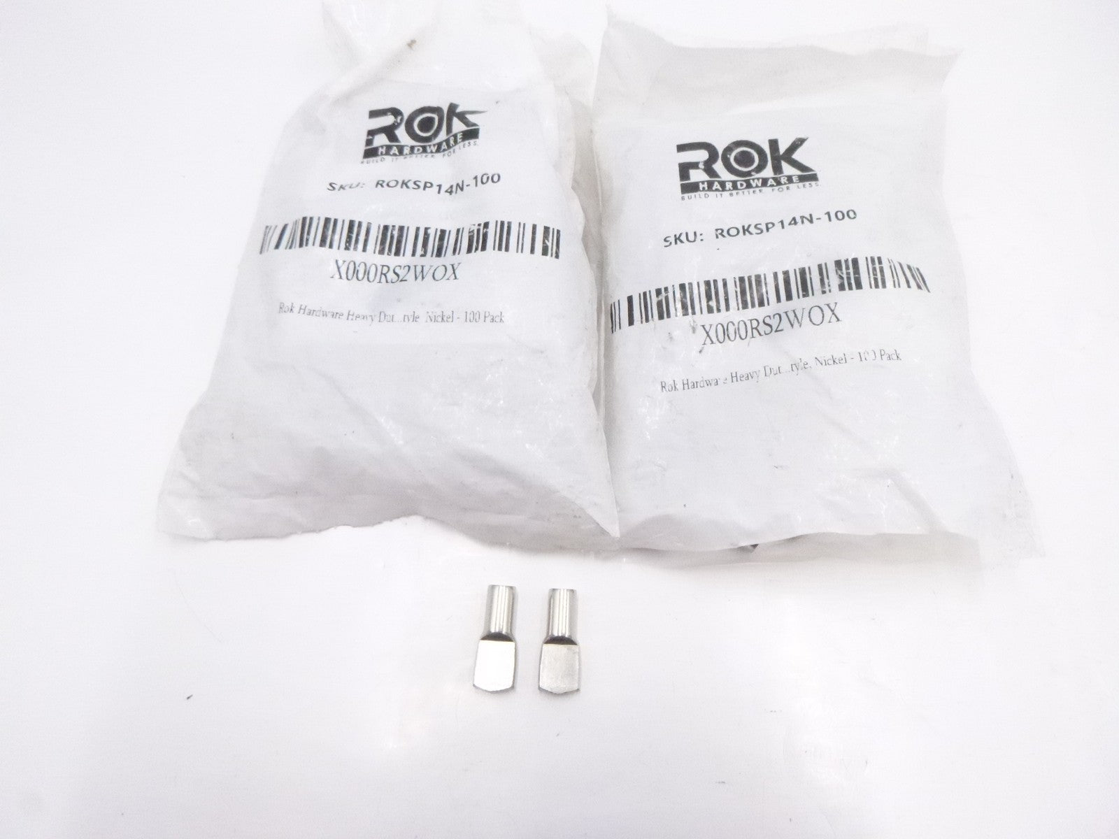 2 100 Packs Rok Hardware ROKSP14N 1/4" Spoon Shaped Cabinet Support Pegs
