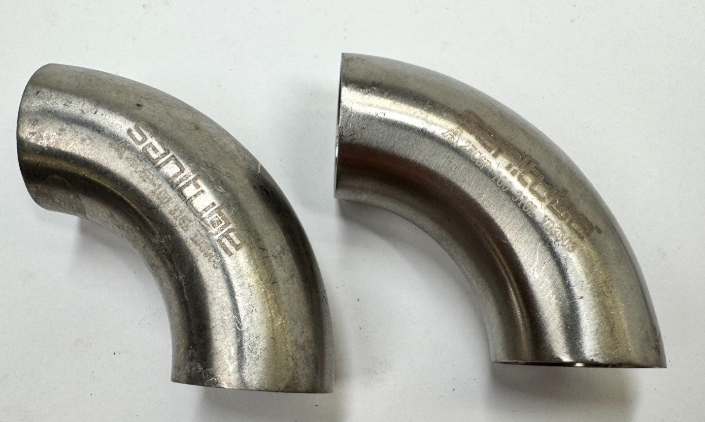 (2) SANITUBE 2WC6P-100 1" 90-Elbow 316 Stainless Steel Tubing Fitting