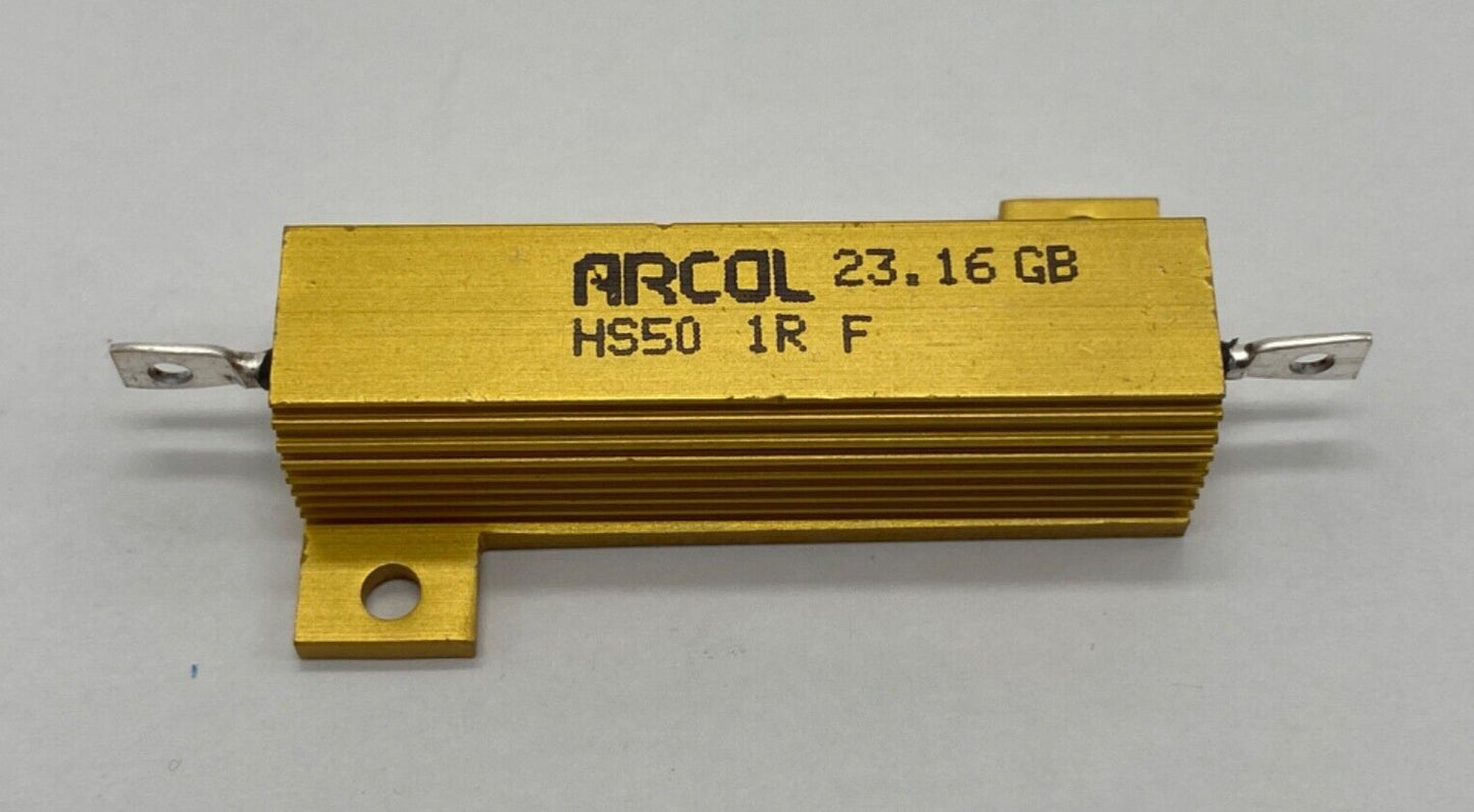 Ohmite Arcol wire wound resistor chassis mount HS50 1RF, 50 watt 1 ohm