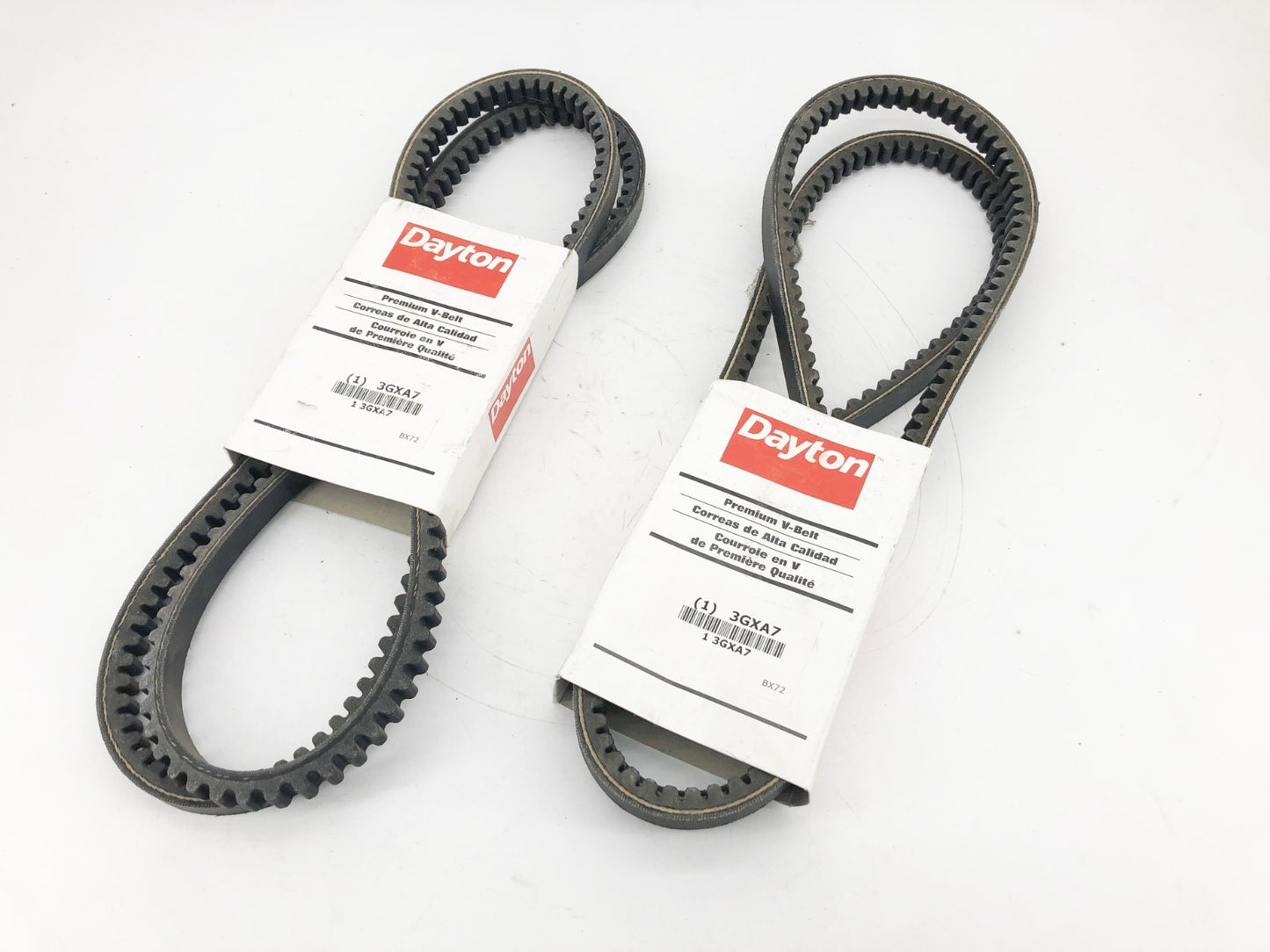 Lot of 2 New Dayton 3GXA7 Cogged V-Belt 21/32" x 75" BX72 - No Box