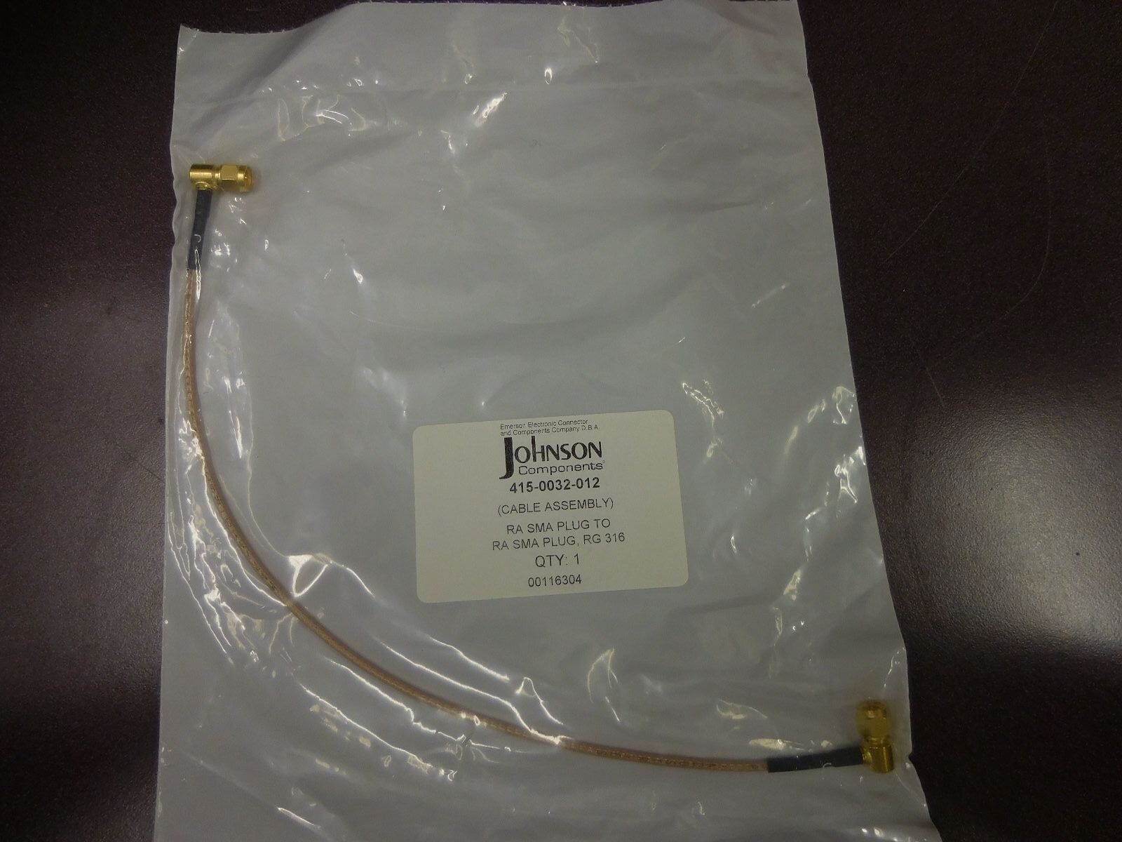 JOHNSON COMPONENTS 415-0032-012 CABLE ASSEMBLY CONNECTOR 