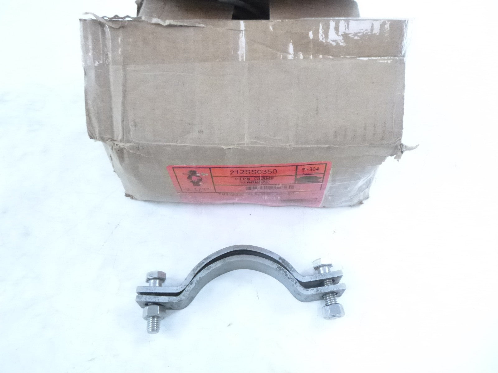 19 Pack Empire 212SS0350 Pipe Clamp 3-1/2" Stainless Steel T-304