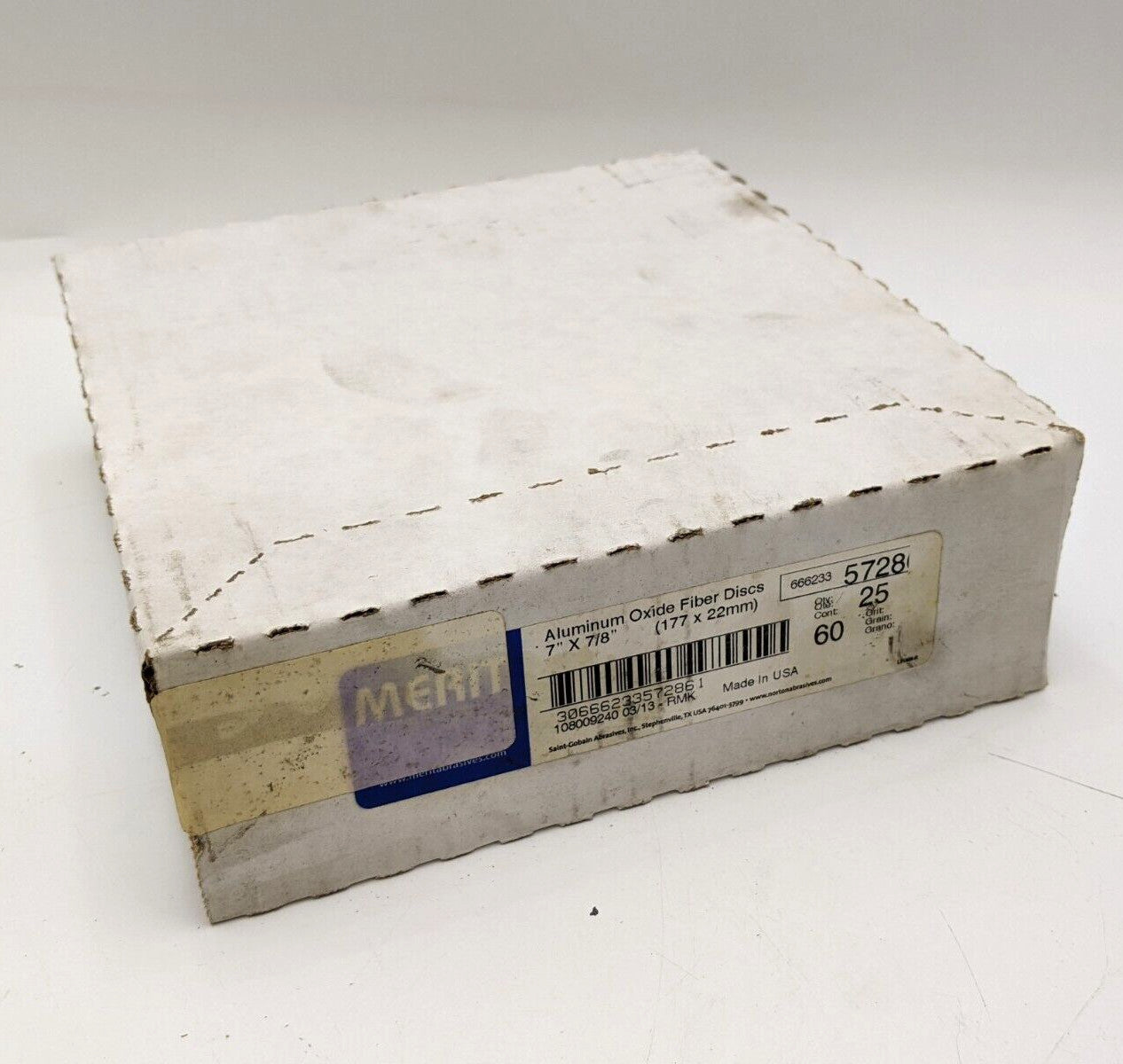 25 PC Merit 66623357286 Aluminum Oxide Fiber Discs 7" Dia x 7/8" Arbor 60 Grit