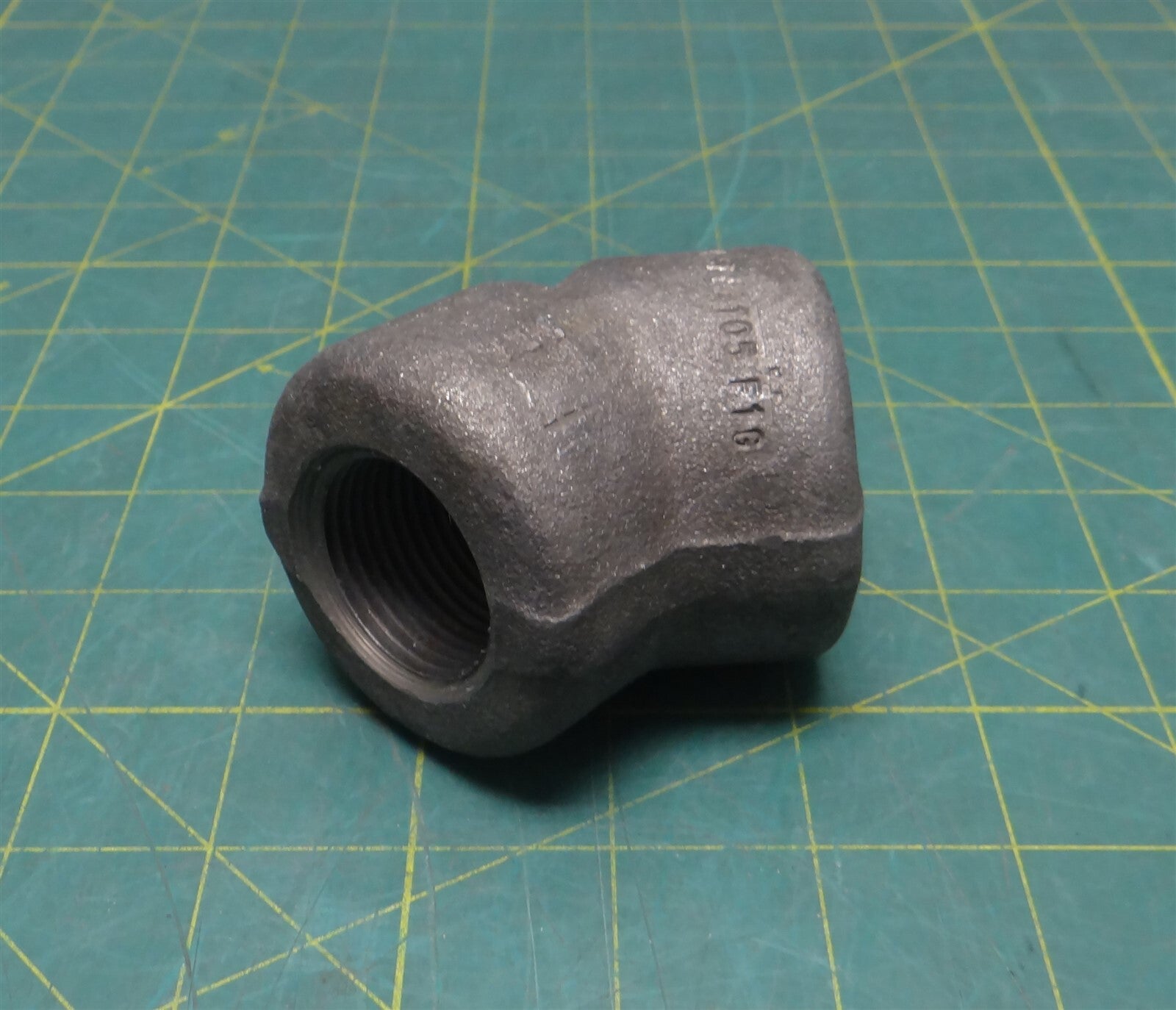 1" NPT 3M Forged Steel SA/A105 45° Elbow Fitting, F16, 3.25" Height 3" Length