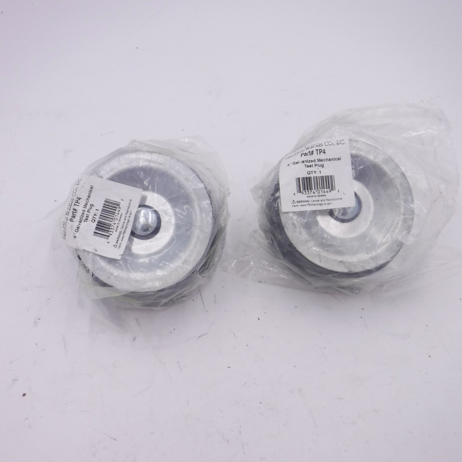 2 Pack Braxton-Harris 4" Galvanized Economy Test Plugs TP4