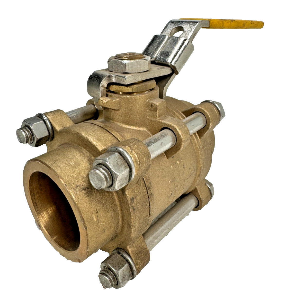 JOMAR 1-1/2" 600-psi WOG Bronze Full Port Ball Valve, 3-Piece, Lockable Lever