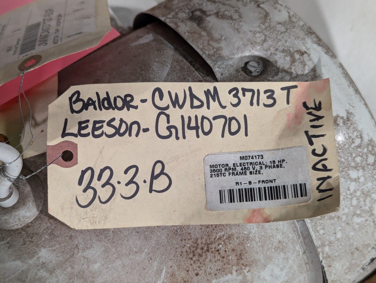Baldor CWDM3713T / Leeson G140701 3 Phase Electric Motor 15HP 3500RPM 460V