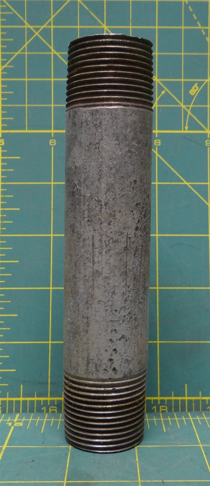 1" D x 1" D x 6-1/2" L Hot Dipped Galvanized Pipe Nipple, Fitting, Connector