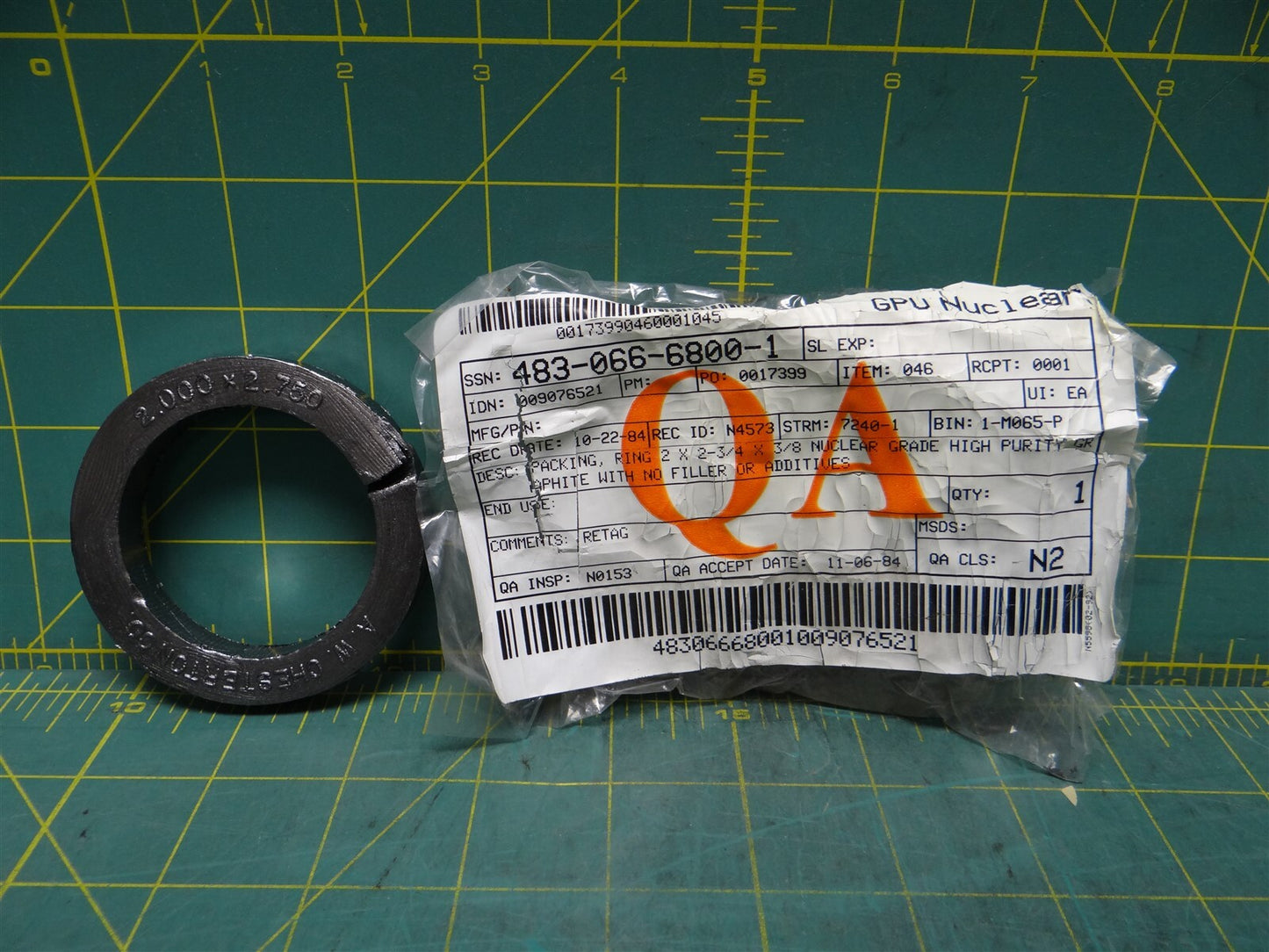 Chesterton 5300 GTPI Graphite Packing Ring 17399 2" x 2.75" x .375" x .375"