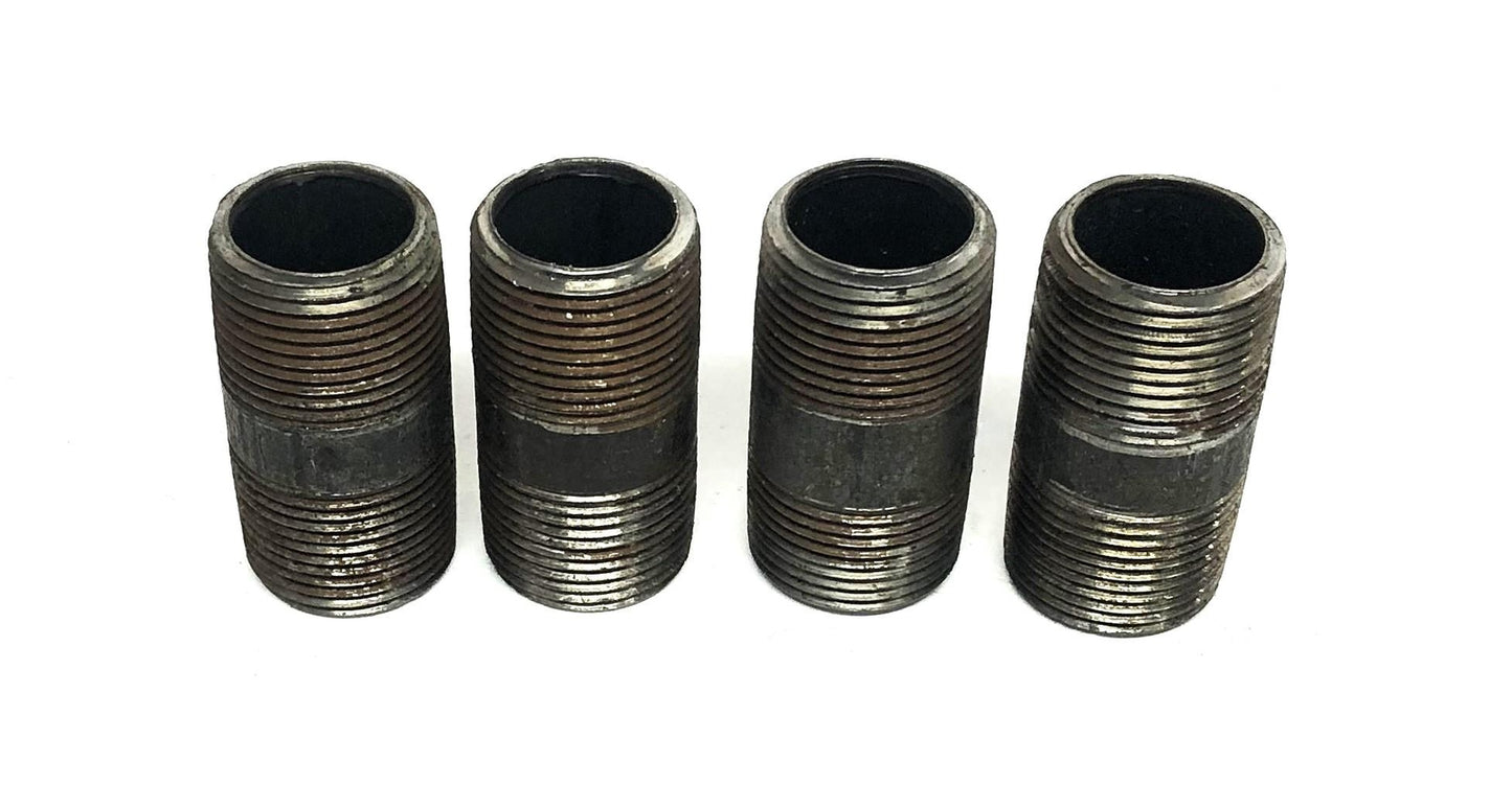 Unbranded 3/4 Inch 14TPI Black Steel Pipe Nipple 2 Inch [Lot of 4] NOS